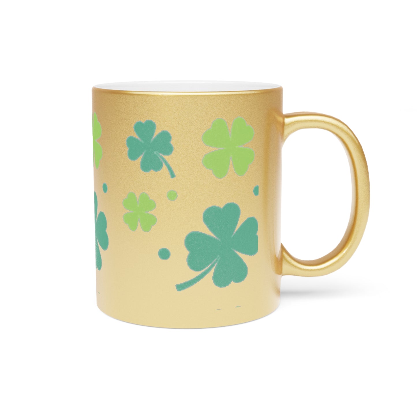 𝓛𝓾𝓬𝓴𝔂 𝓒𝓵𝓸𝓿𝓮𝓻 - Gold Metallic Mug
