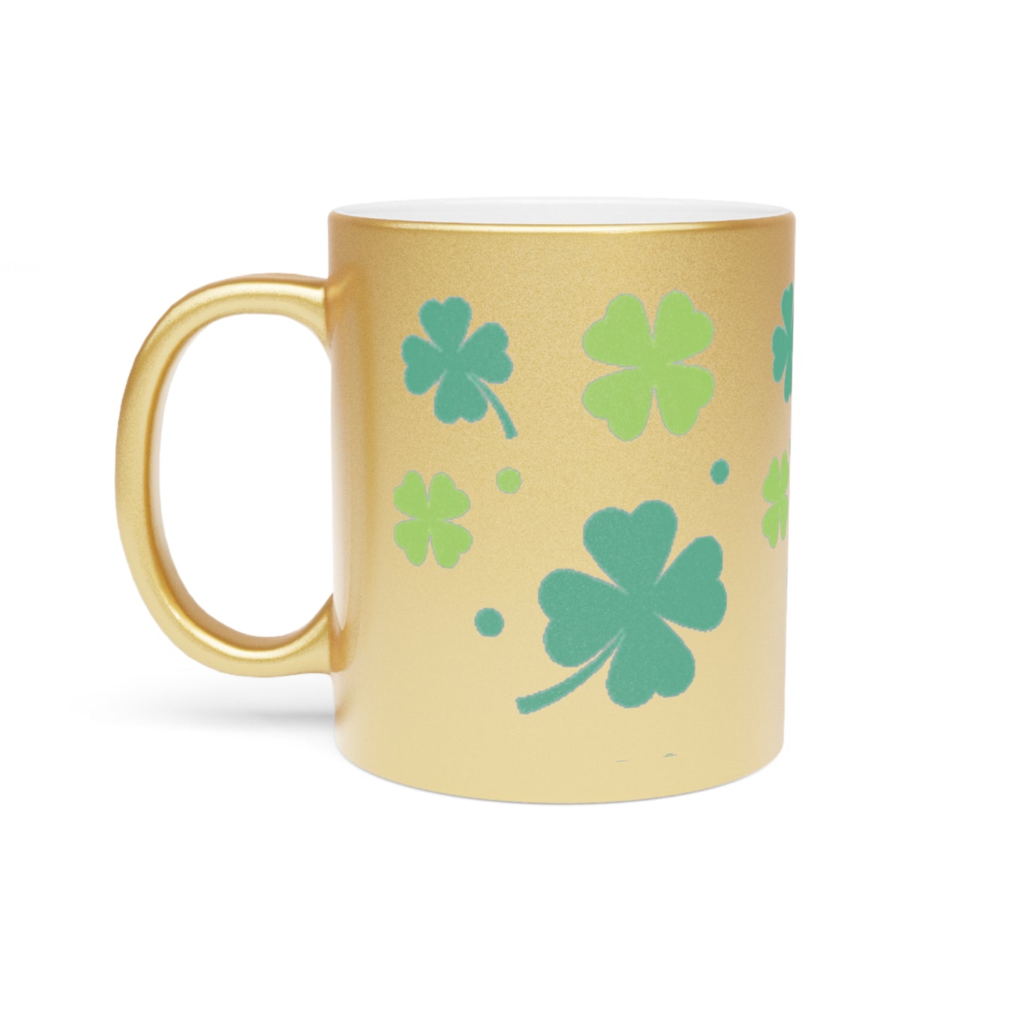 𝓛𝓾𝓬𝓴𝔂 𝓒𝓵𝓸𝓿𝓮𝓻 - Gold Metallic Mug
