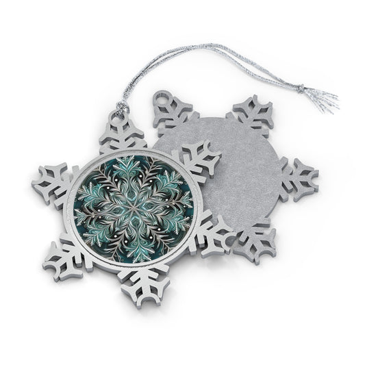 𝓦𝓪𝓽𝓮𝓻  𝓢𝓹𝓲𝓻𝓲𝓽  ~ 𝓢𝓷𝓸𝔀𝓯𝓵𝓪𝓴𝓮  Pewter Ornament